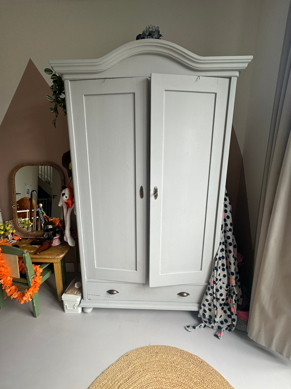 Houten (kleding)kast, Kinderen en Baby's, Kinderkamer | Commodes en Kasten, Ophalen, Gebruikt, Kast, 50 tot 70 cm