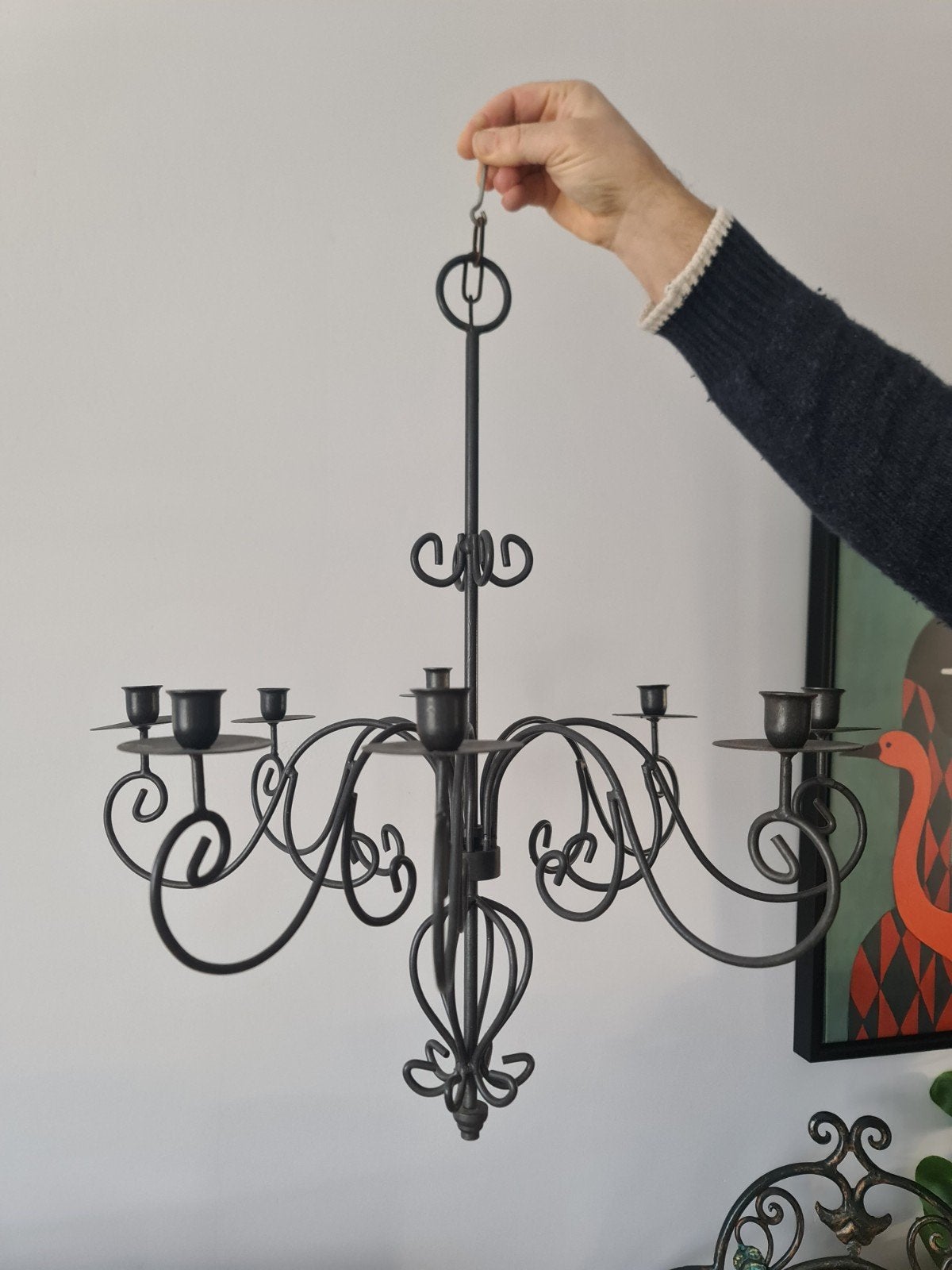 Brocante kandelaar
kroonluchter hanglamp voor
Kaarsen, Ophalen of Verzenden, Zo goed als nieuw, Metaal, Vintage brocante bohemien boho antiek
