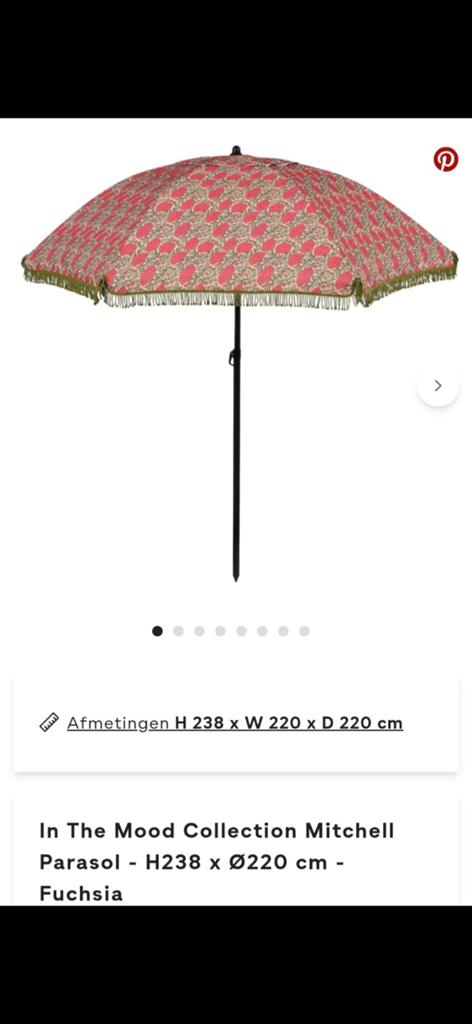 Nieuwe gebloemde parasol Mitchell, Kantelbaar, Nieuw, Stokparasol, 2 tot 3 meter