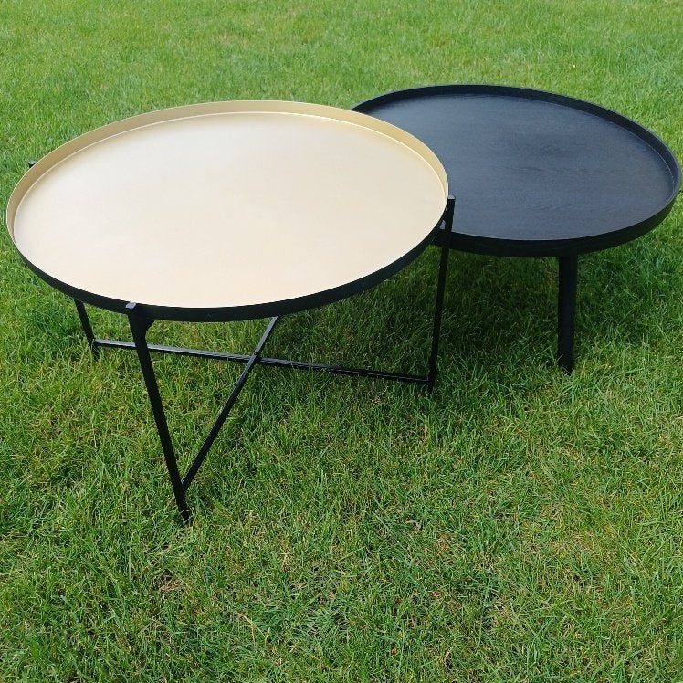 Boozo salontafel zwart/goud, Ophalen, 100 tot 150 cm, 50 tot 100 cm, Metaal