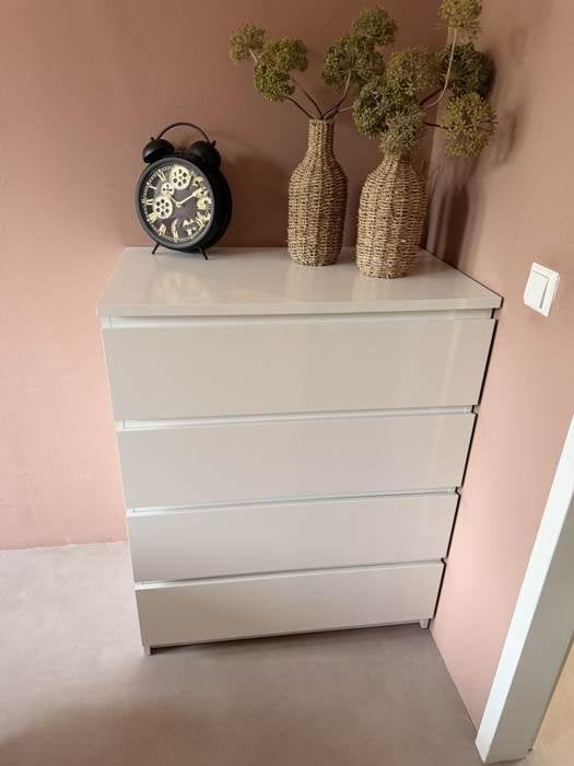 IKEA MALM ladekast 4 lades – wit, Ophalen, 50 tot 100 cm, Zo goed als nieuw, 3 of 4 laden