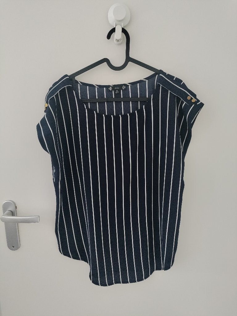 Shirt short sleve striped blue navy size M, Kleding | Dames, T-shirts, Ophalen of Verzenden, Nieuw, Blauw, Korte mouw