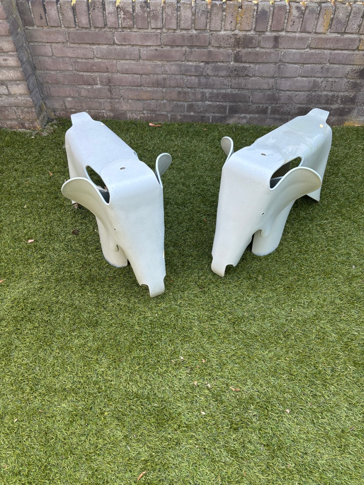 Set van 2 Olifant Krukken - Grijsgroen, Ophalen, Gebruikt