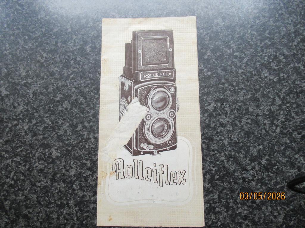 OUDE ROLLEIFLEX BROCHURE -CA 1950 oa TWIN LENS REFLEX CAMERA, Verzamelen, Ophalen of Verzenden, Gebruikt, Overige typen