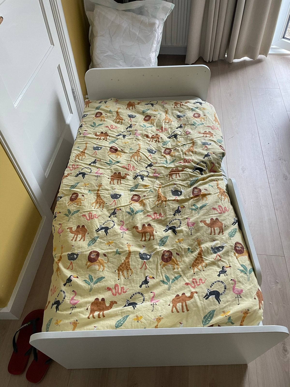 Compleet peuterbed 70x140 met biologisch natuurlatex matras, Ophalen, 70 tot 85 cm, 140 tot 160 cm, Zo goed als nieuw