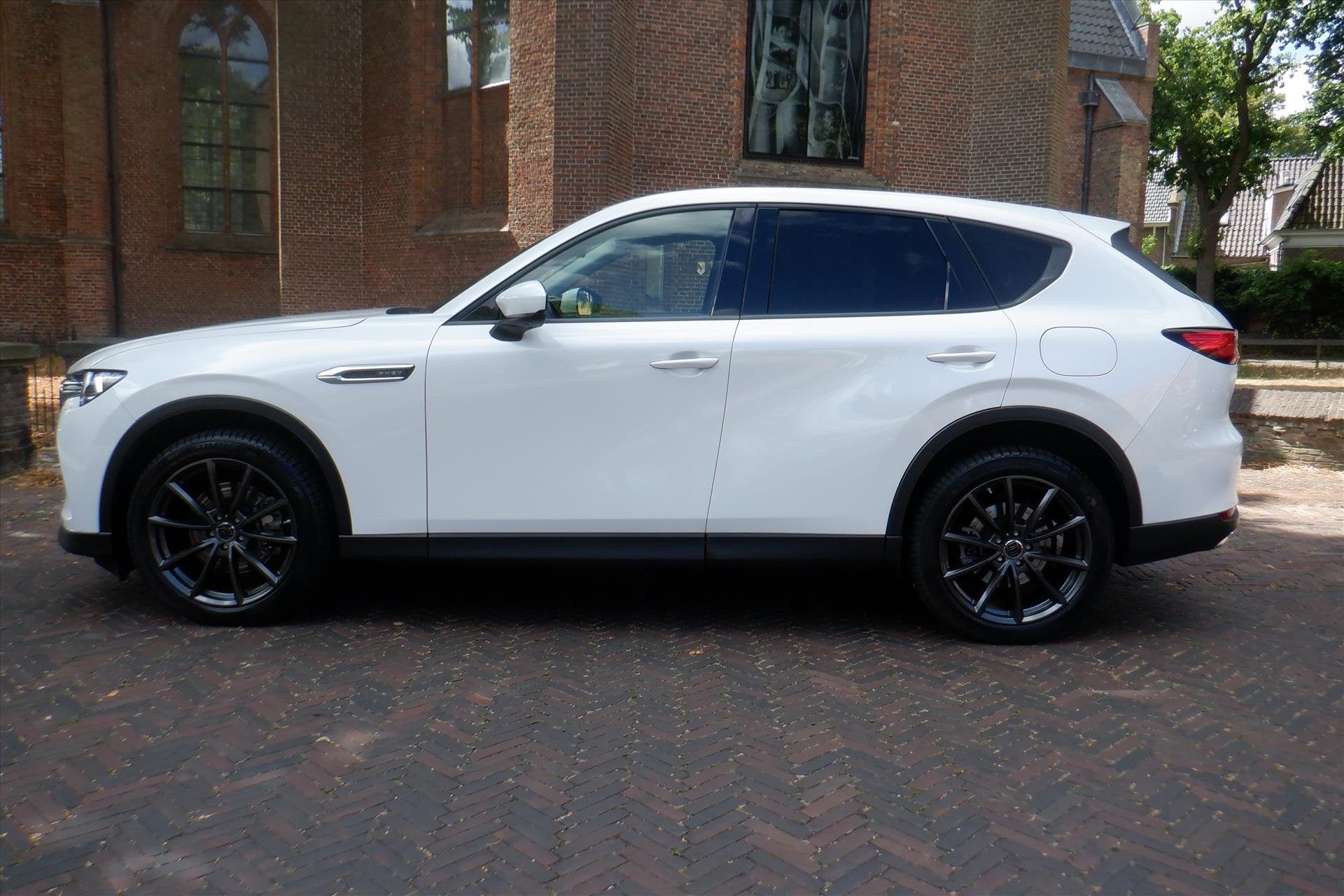 MAZDA Cx-60 2.5 E-Skyactiv PHEV 327pk Aut Exclusive-Line - P, Stof, Gebruikt, 2500 kg, Wit