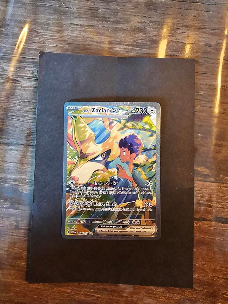 Hop's Zacian ex JTG 186 / 159, Ophalen of Verzenden, Zo goed als nieuw, Losse kaart, Foil