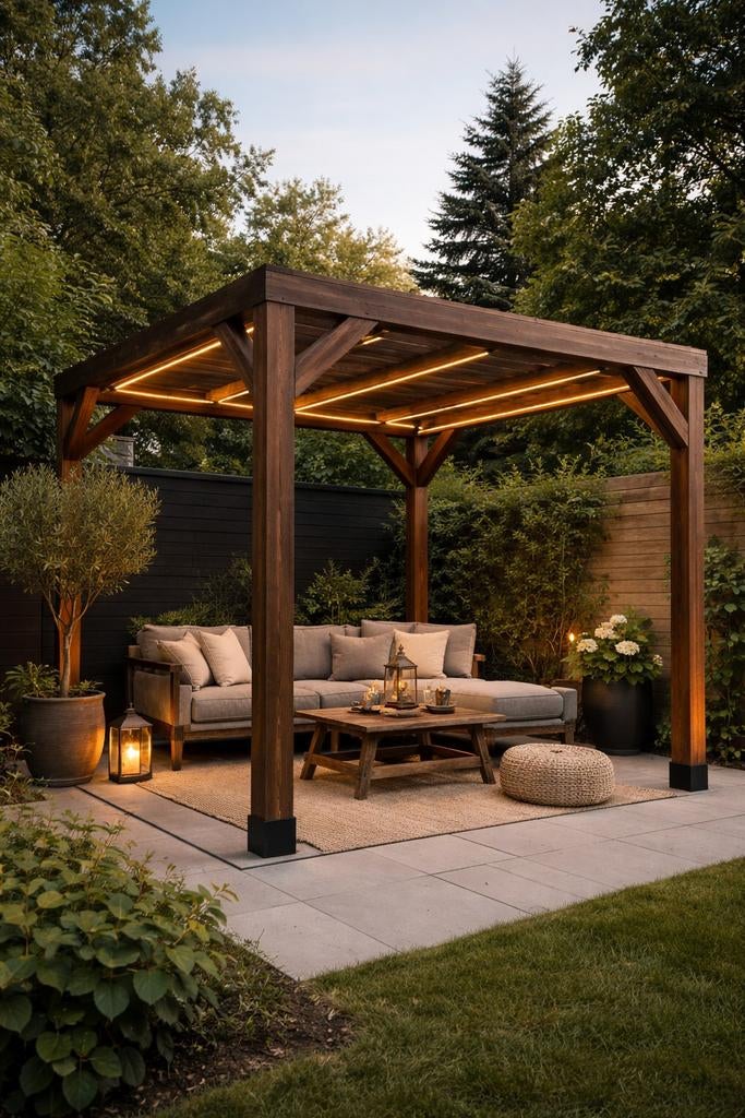 Moderne houten pergola 3x3 – maatwerk mogelijk, Ophalen of Verzenden, Nieuw, Veranda