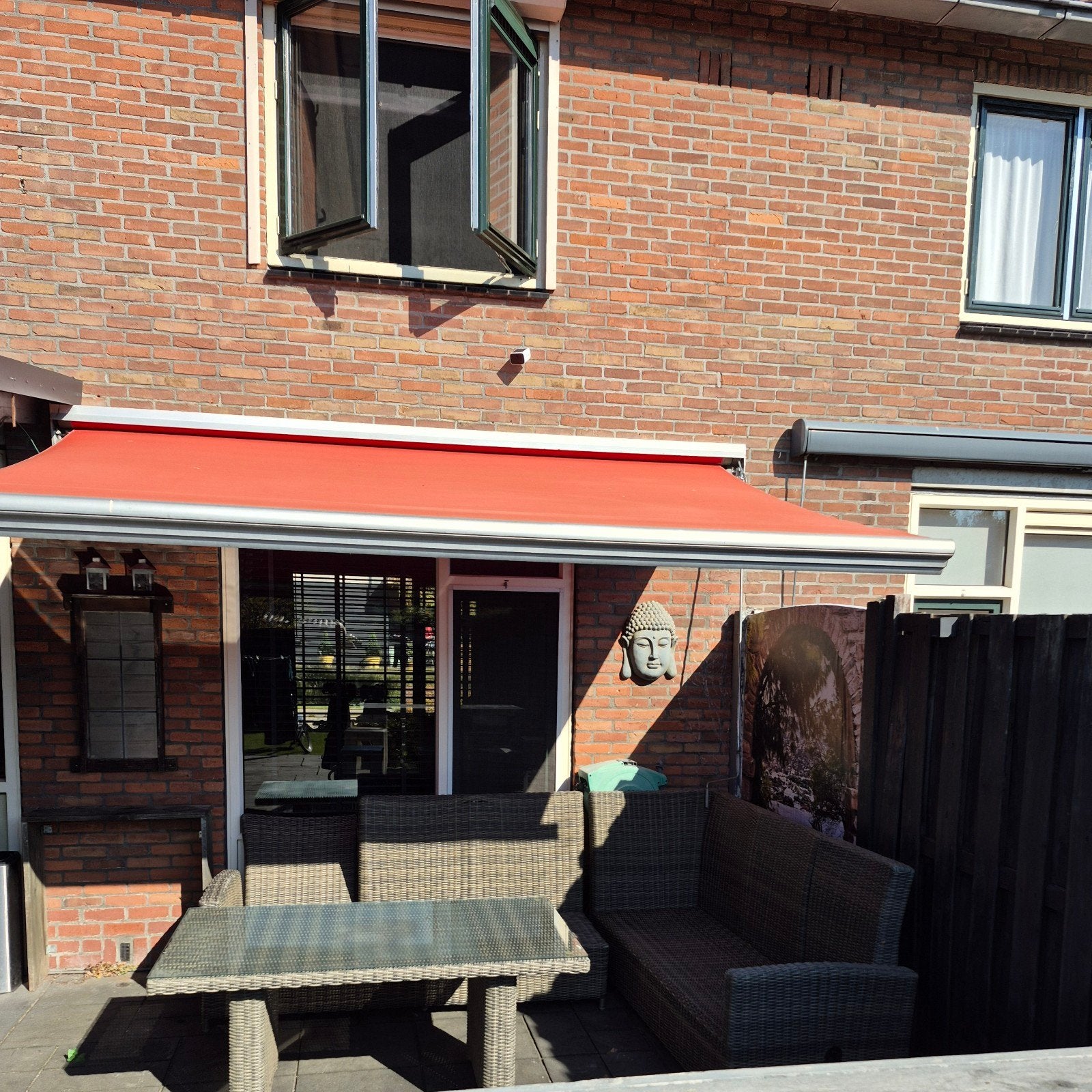Zonnescherm 3.40 meter breed in zeer goede staat, Tuin en Terras, Ophalen, Zo goed als nieuw, 250 cm tot 450 cm