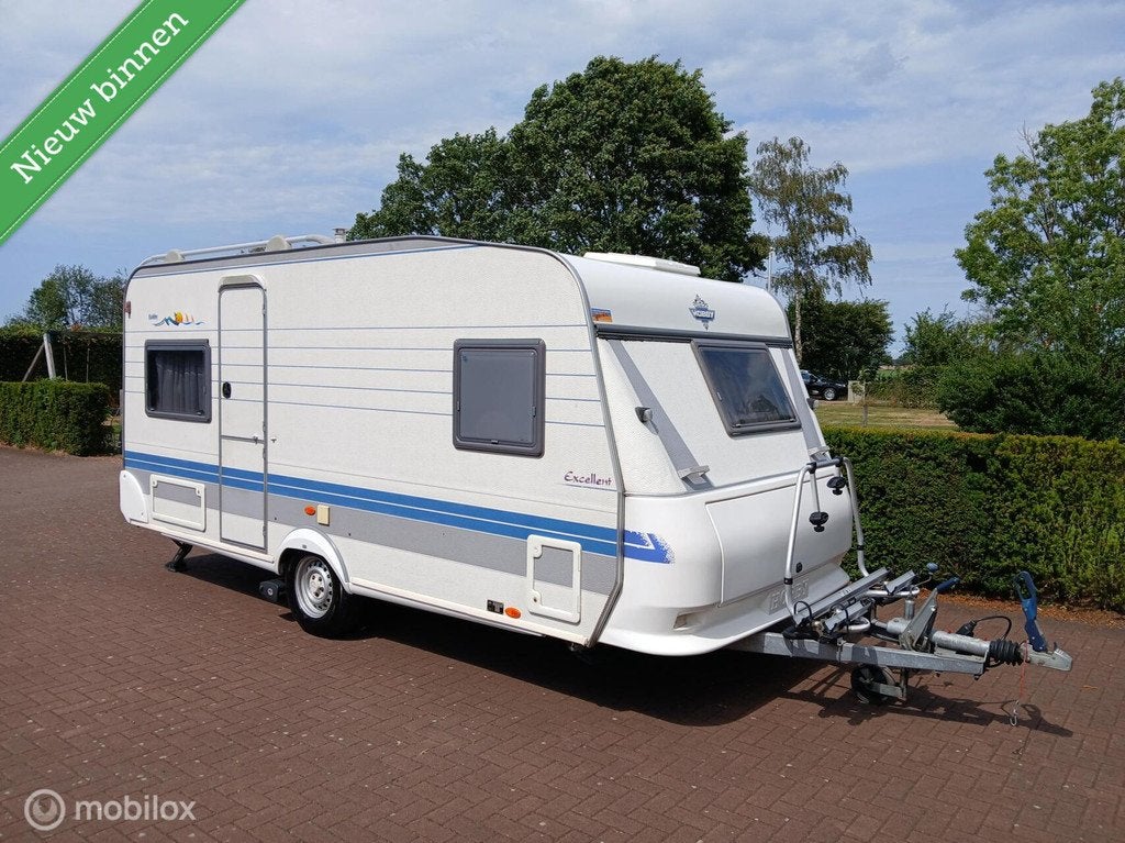 Nette Hobby 460, Frans Bed+Rondzit, Mover, Luifel, Voortent, Caravans en Kamperen, Caravans, Rondzit, Hobby, Hobby, Bedrijf