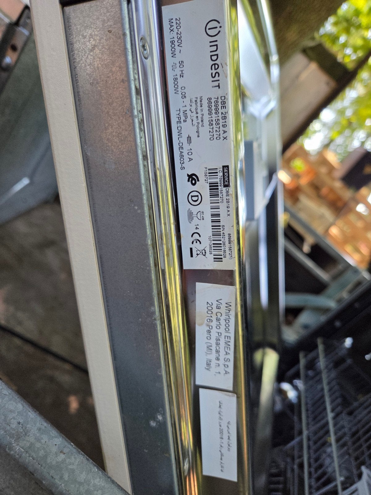 Indesit inbouw Vaatwasser -  Goede Staat, Ophalen, Gebruikt, 60 cm of meer, Energieklasse A of zuiniger