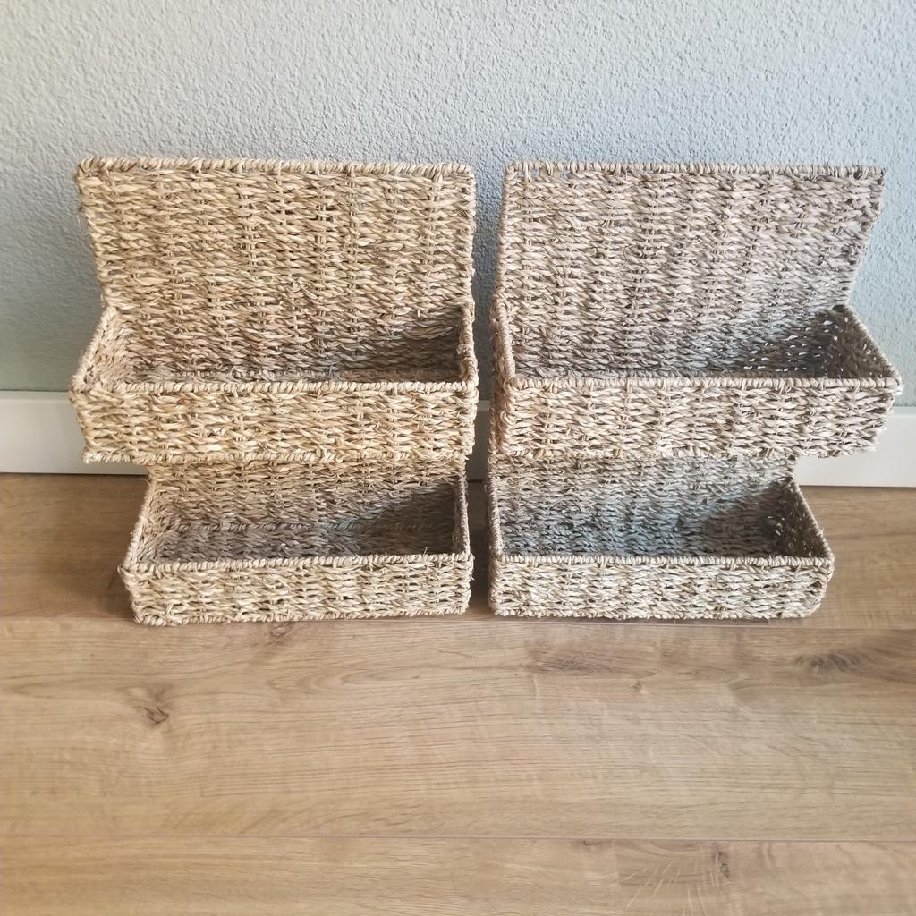 2x Wandmanden, Huis en Inrichting, Woonaccessoires | Schalen en Manden, Zo goed als nieuw, Mand, Rechthoekig, Ophalen of Verzenden