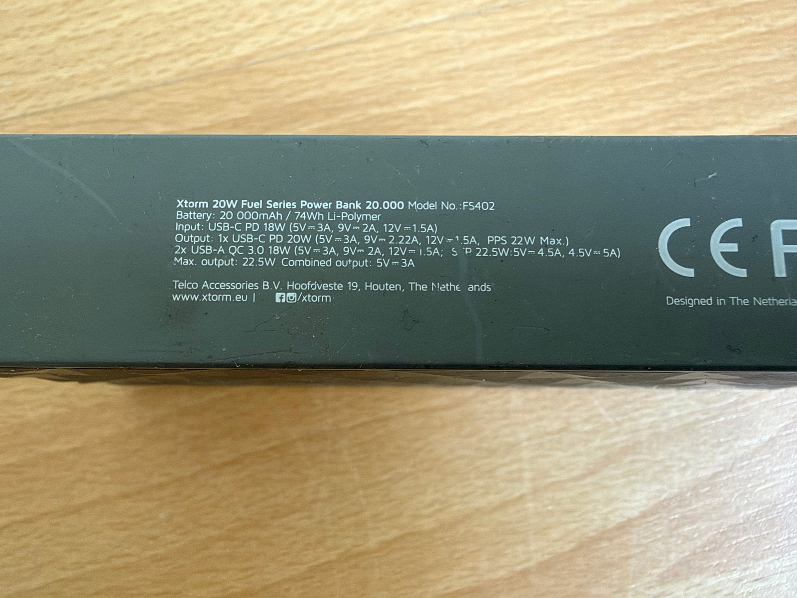 Xtorm 20W Fuel Series Power Bank 20.000 mAh FS402, Ophalen of Verzenden, Gebruikt