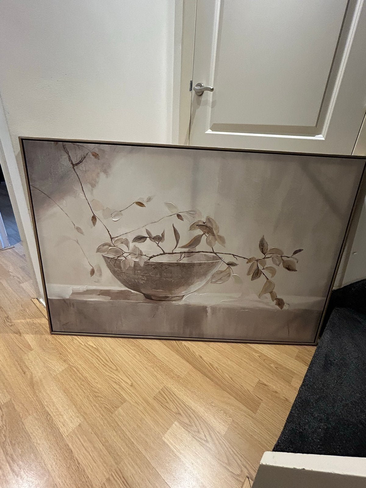 Modern schilderij met vaas en takken, Ophalen, Stilleven, Ingelijst, Print