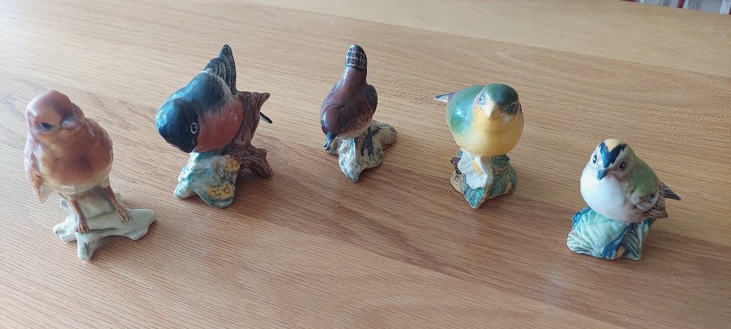 Set van 5 vintage Beswick porseleinen vogelbeeldjes, Ophalen