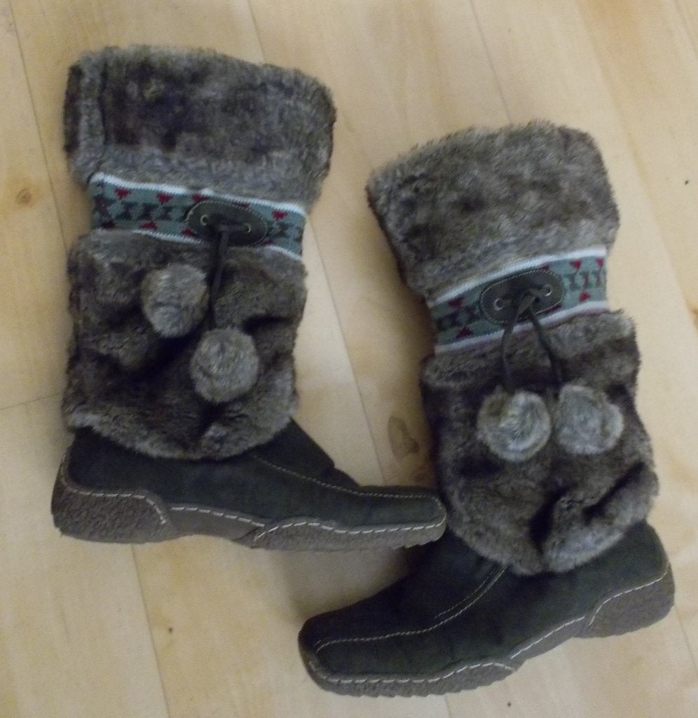 Indiaan/Folklore/Noors/Eskimo look hoge groene laarzen! 40, Kleding | Dames, Hoge laarzen, Verzenden, Zo goed als nieuw, Groen