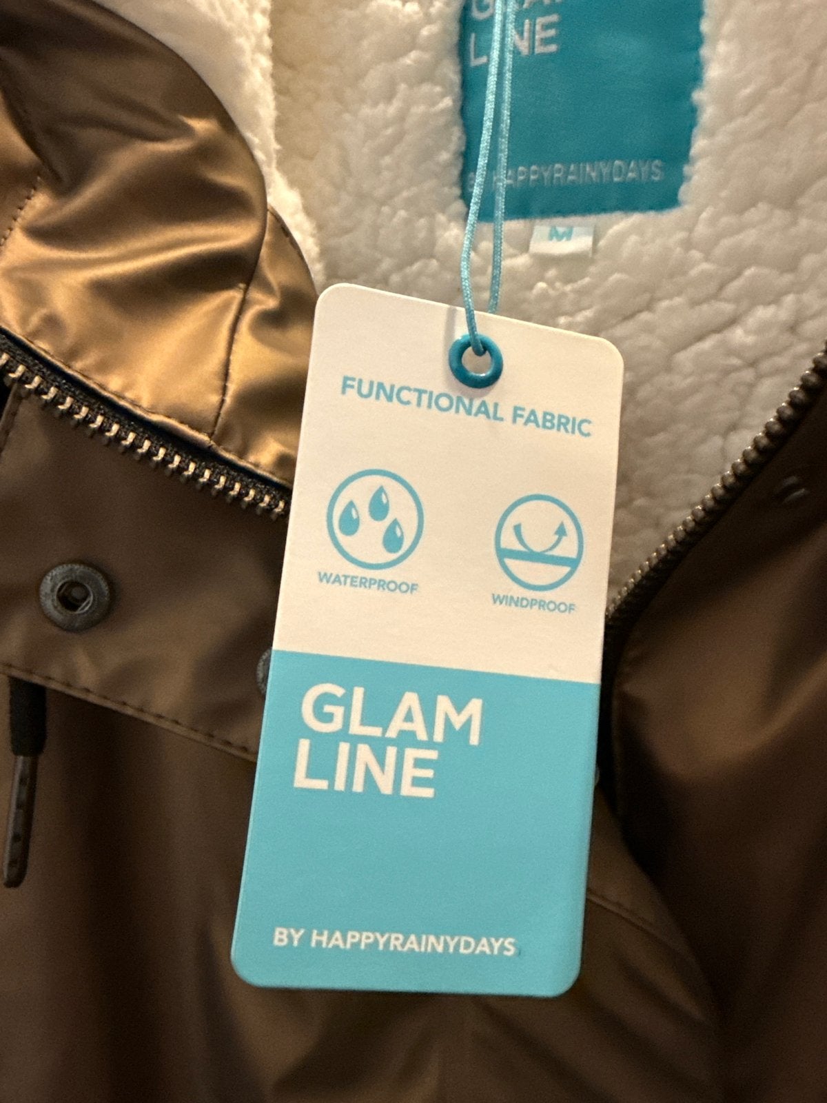 Happy Rainy Days Glam Line Jas Maat M, Maat 38/40 (M), Bruin, Nieuw, Ophalen of Verzenden