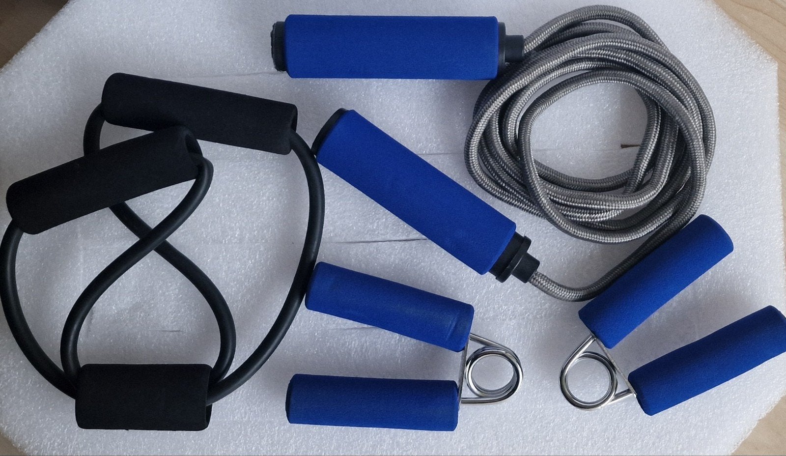 Springtouw, Weerstandsband & Handknijpers Set, Sport en Fitness, Fitnessmaterialen, Ophalen, Gebruikt, Benen, Weerstandband