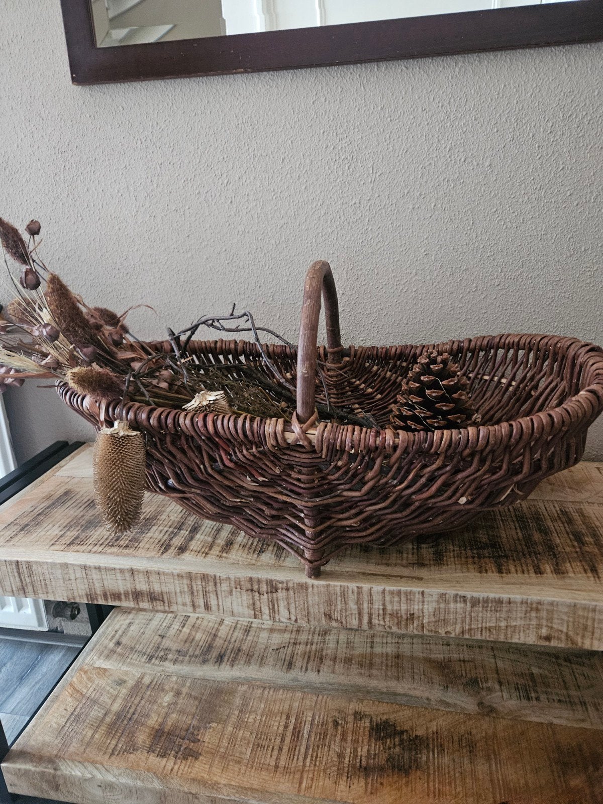 Plukmand vintage, Verzenden, Zo goed als nieuw, Rechthoekig, Riet