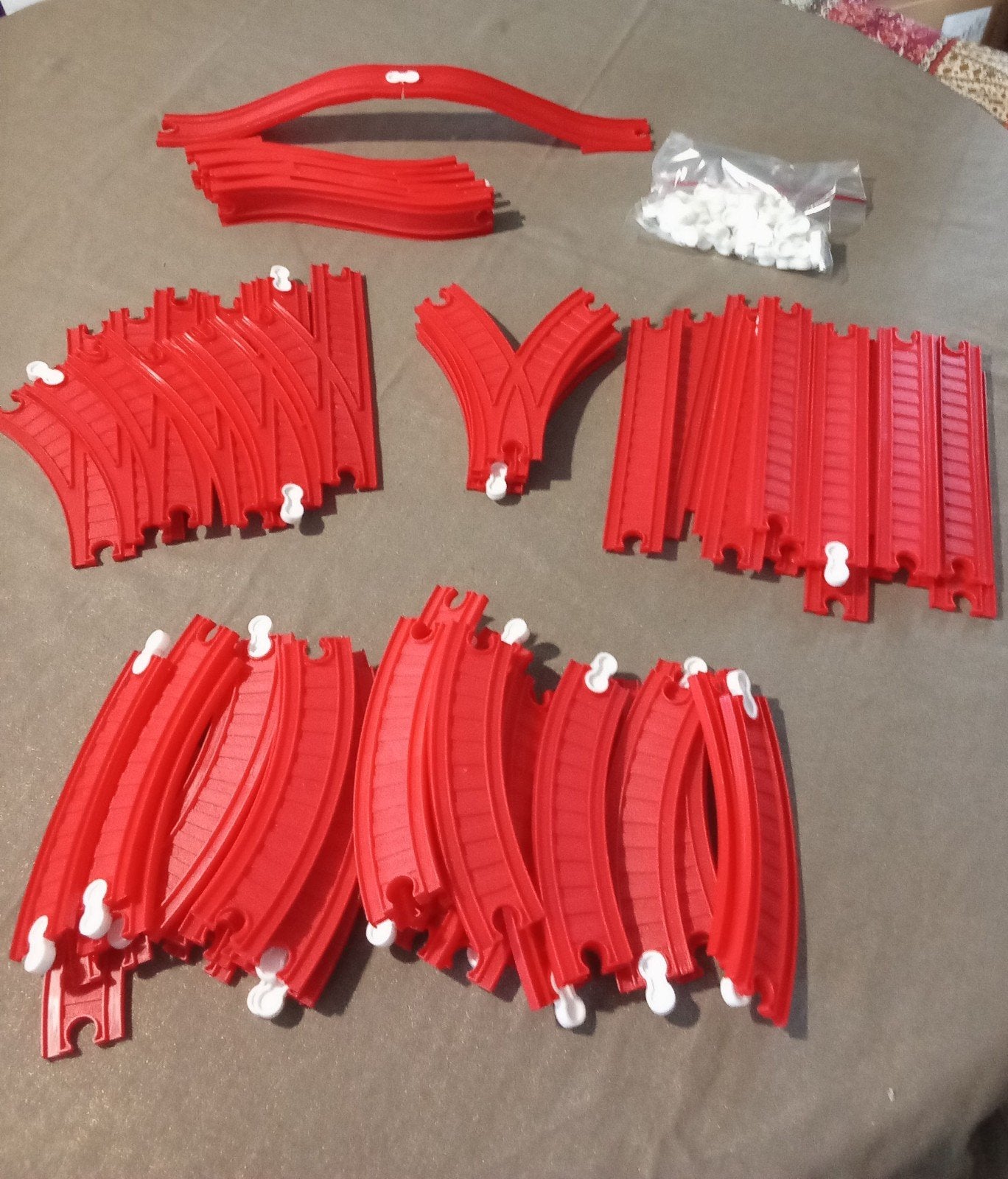 Vintage Mettoy plastic treinbaan - Rode rails en wissels, Overige merken, Gebruikt, Onderdelen, Zelf te bouwen