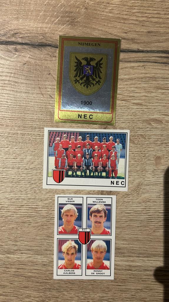 Panini Voetbal 85 plaatjes NEC 3x, Verzenden, Zo goed als nieuw, Meerdere plaatjes
