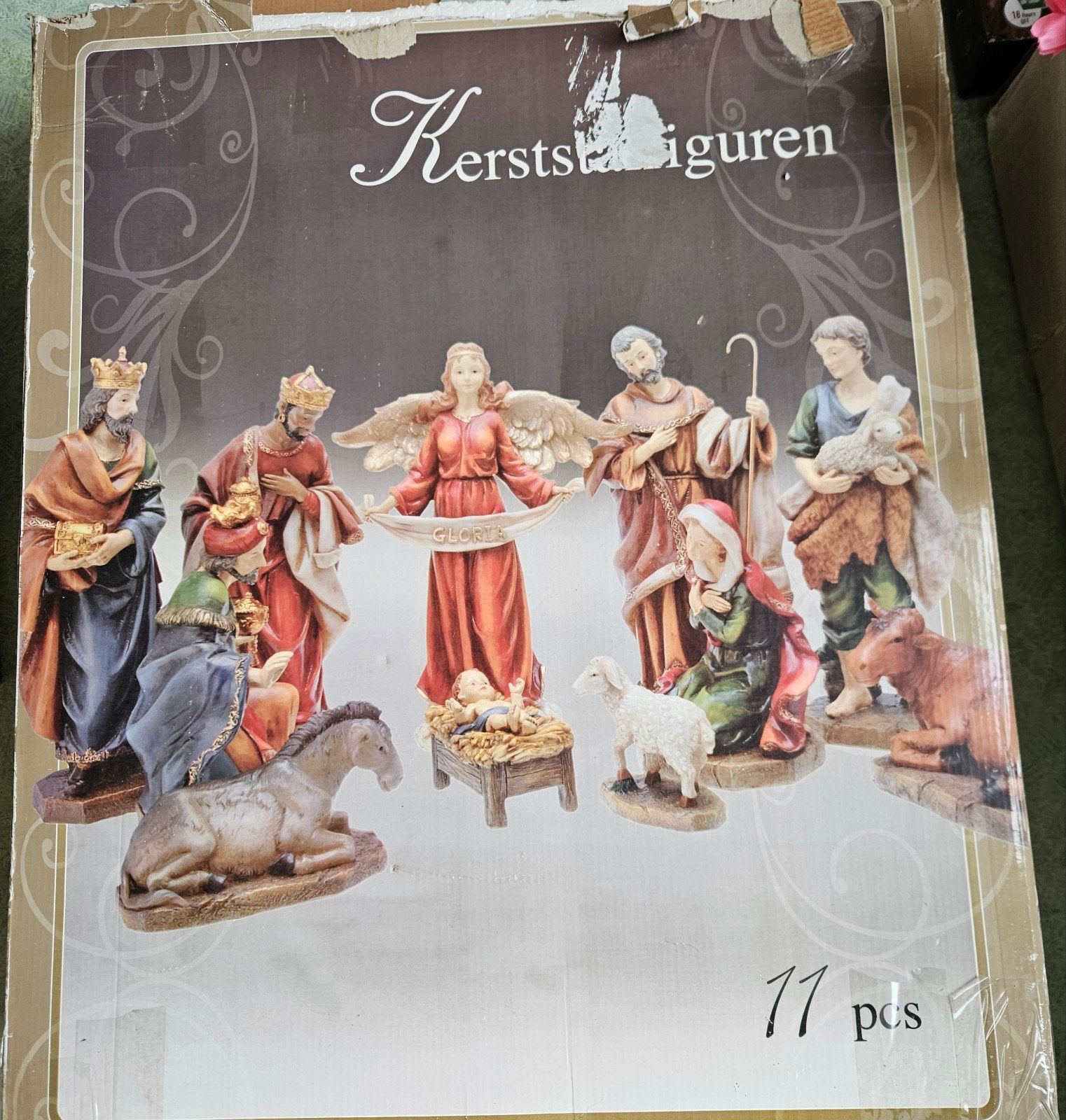 Complete 11-delige kerststal figuren set in nieuwstaat., Diversen, Kerst, Ophalen, Nieuw