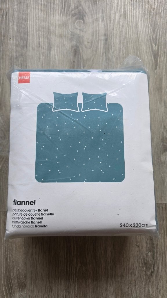 Hema flanellen dekbedovertrek 240x220cm, Ophalen, Dekbedovertrek, Katoen, Nieuw