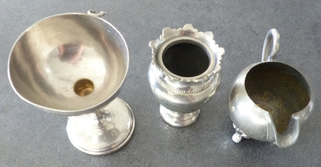 Verzilverde thee atributen, Antiek en Kunst, Ophalen of Verzenden, Zilver