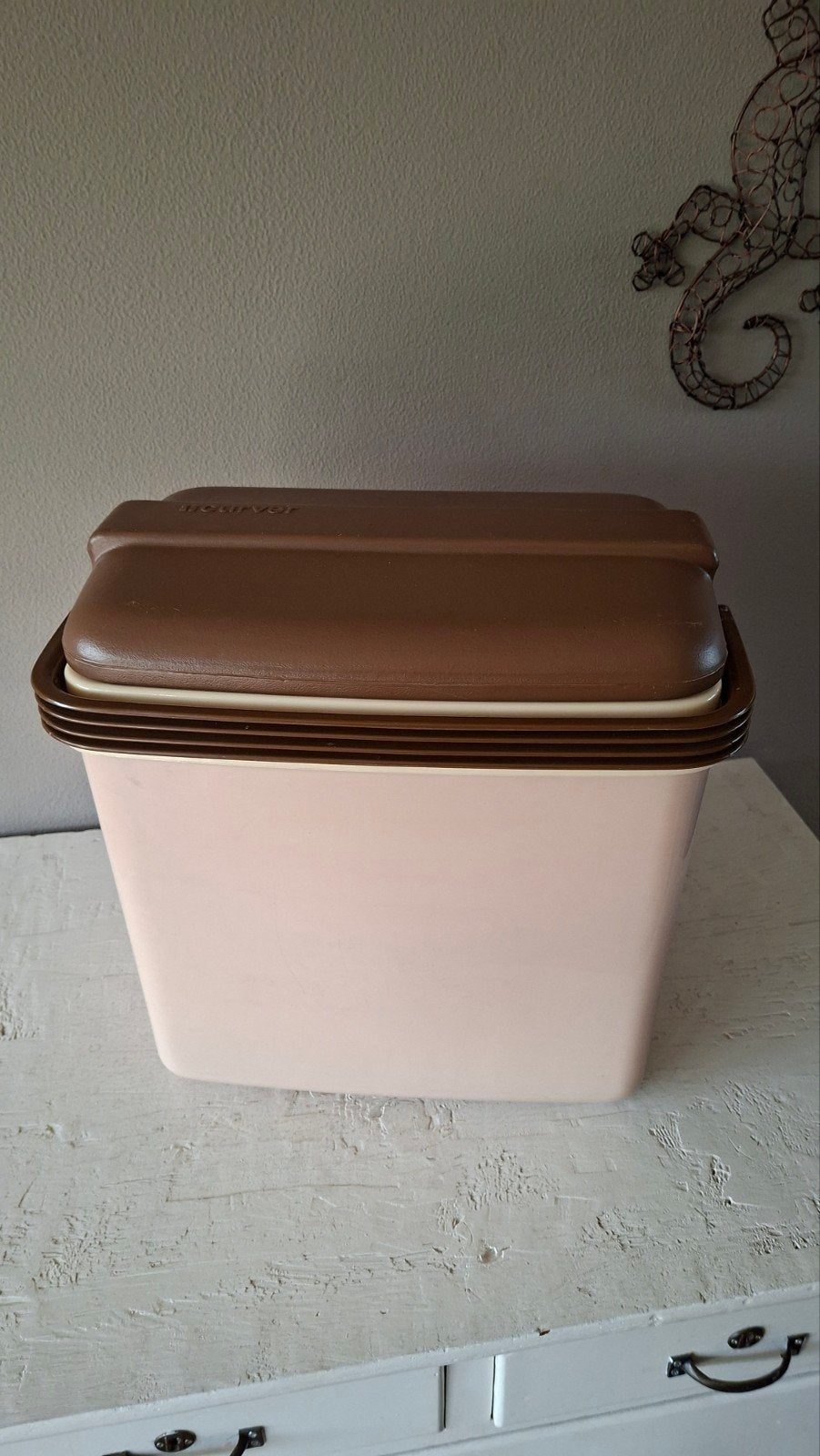 Vintage Curver Koelbox Jaren 70 - Beige/Bruin, Caravans en Kamperen, Ophalen of Verzenden, Koelelement