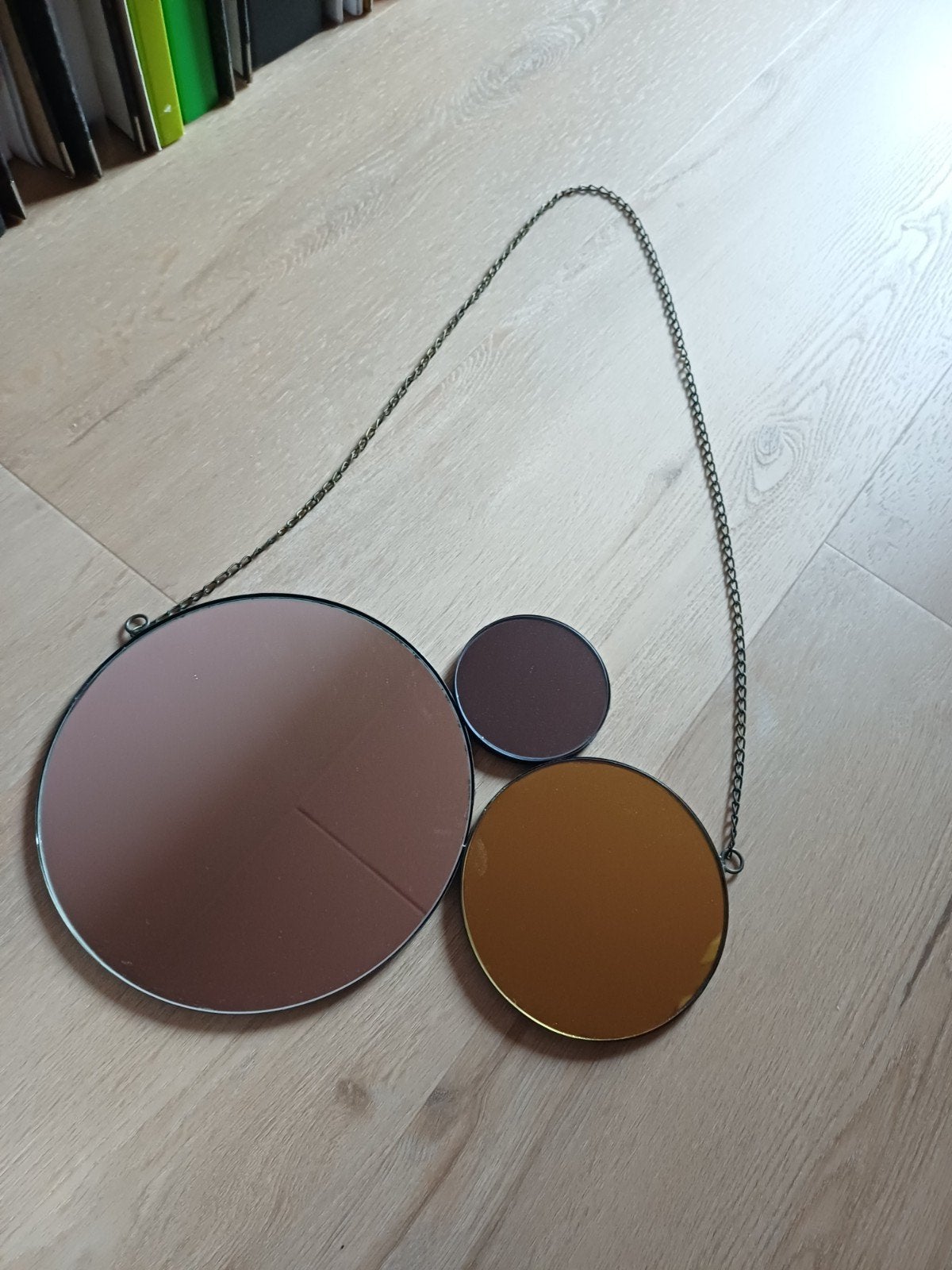 Decoratieve spiegel set met ketting (20, 13, 8 cm), Ophalen, Rond, Minder dan 50 cm, Minder dan 100 cm