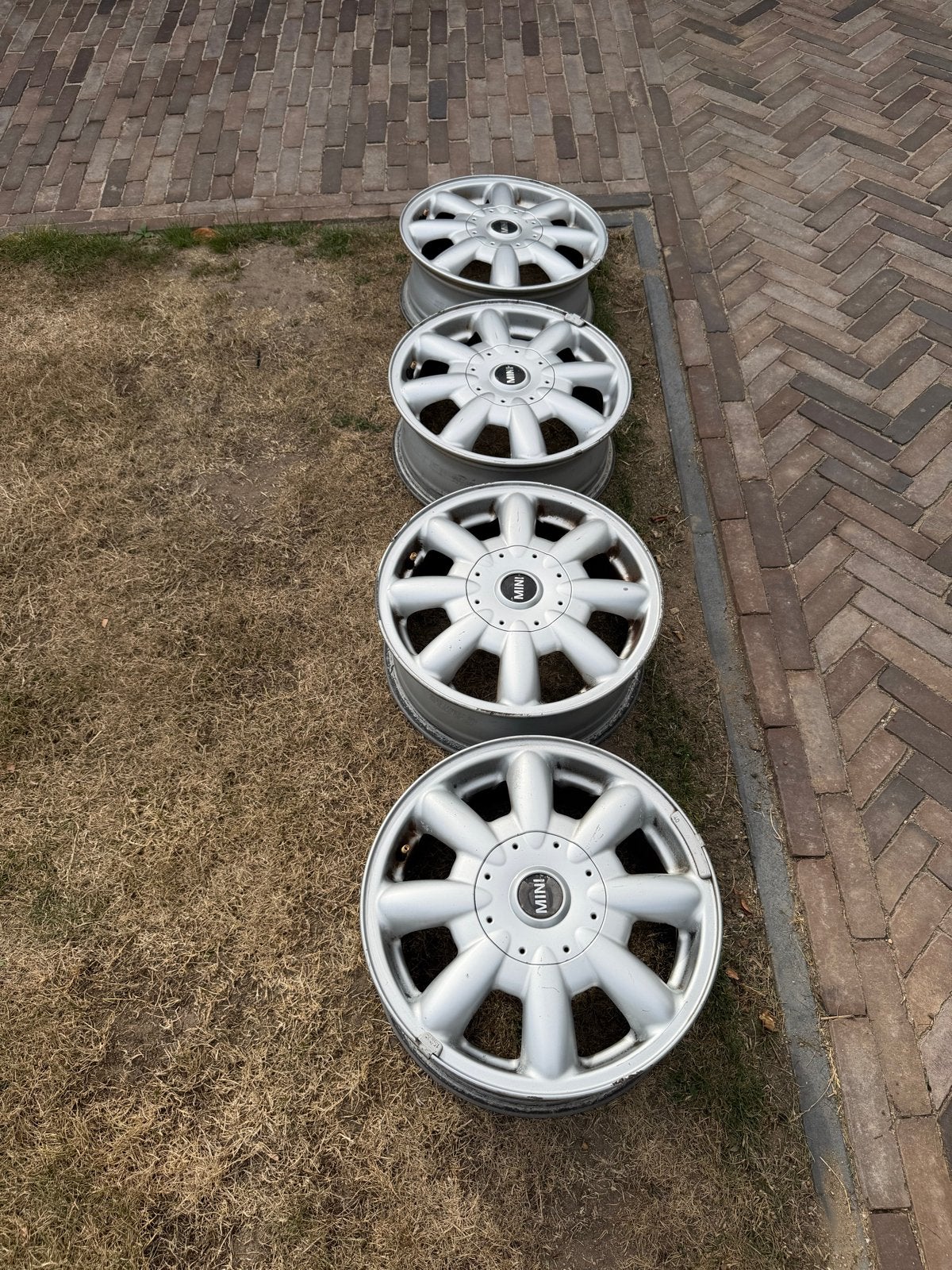 Set van 4 gebruikte MINI R50 velgen - 15 inch, Ophalen, Gebruikt