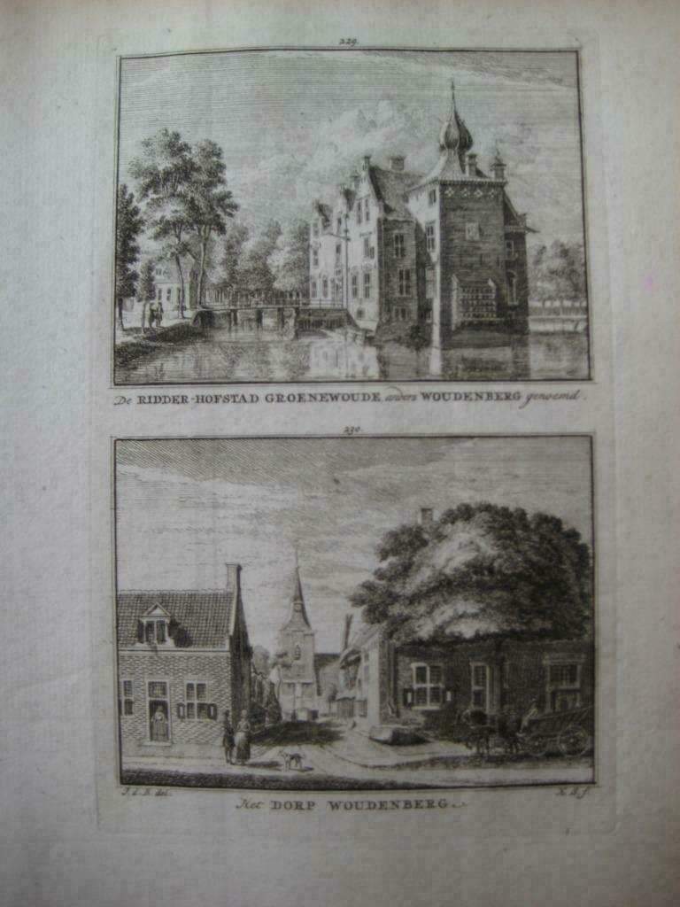229-230 / Woudenberg Groenewoude   Kopergravure 1774, Antiek en Kunst, Kunst | Etsen en Gravures, Ophalen of Verzenden