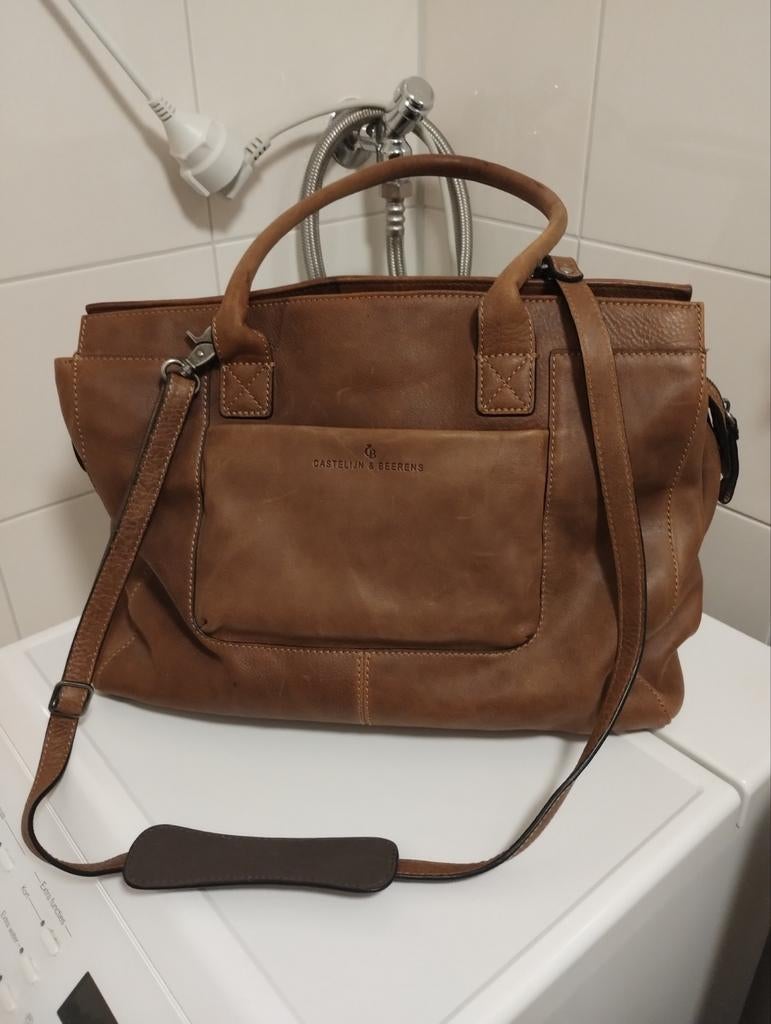 Castelijn & Beerens leren Carisma laptoptas schoudertas hand, Sieraden, Tassen en Uiterlijk, Tassen | Schoudertassen, Ophalen of Verzenden