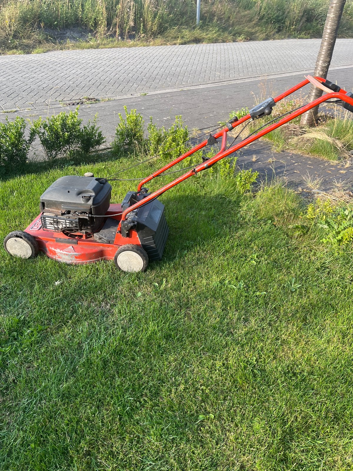 Sabo Turbostar 47-4 Benzine Grasmaaier - Gebruikt, Ophalen, Cirkelmaaier, Gebruikt, Benzine-grasmaaier