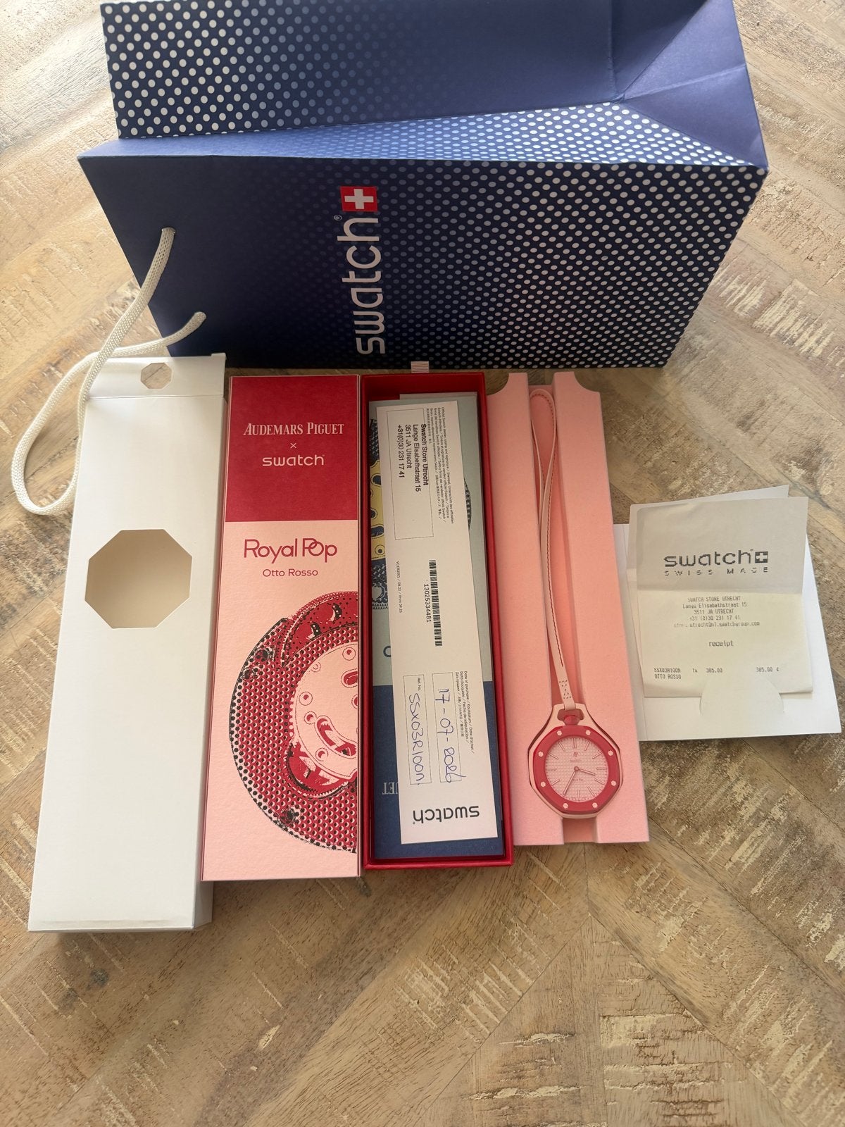 Swatch x Audemars Piguet Royal Pop Otto Rosso horloge, Kunststof, Polshorloge, Swatch, Nieuw