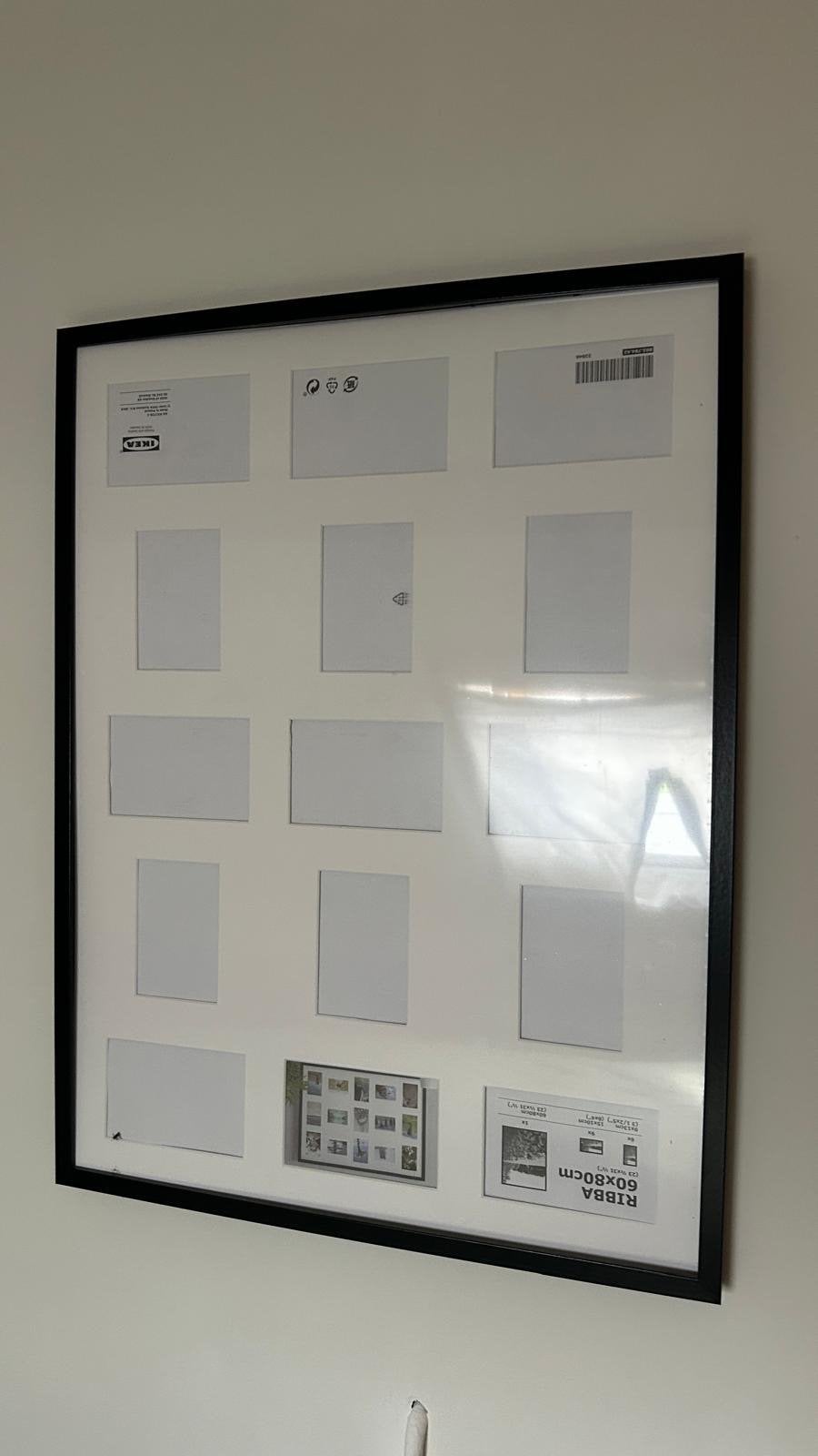 Ikea RIBBA fotolijst 60x80cm met passe-partout, Zo goed als nieuw, Met glas, Zwart, Hout