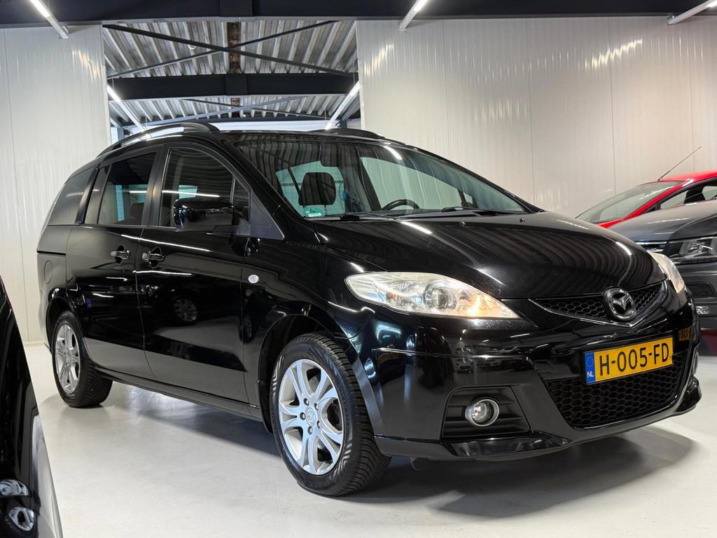 Mazda 5 2.0 147PK Airco|7 Persoons|Trekhaak!, Stof, Gebruikt, Zwart, 7 stoelen