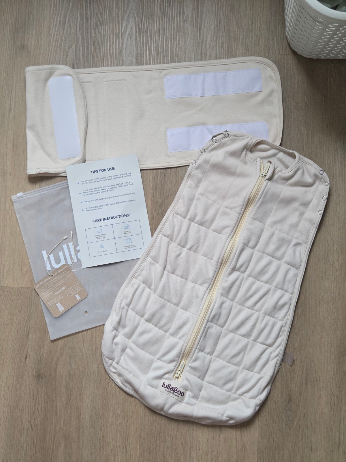Lullaboo Verzwaarde Inbakerslaapzak XS (0-6 mnd), Nieuw, Ophalen of Verzenden, Wasbaar, Beige