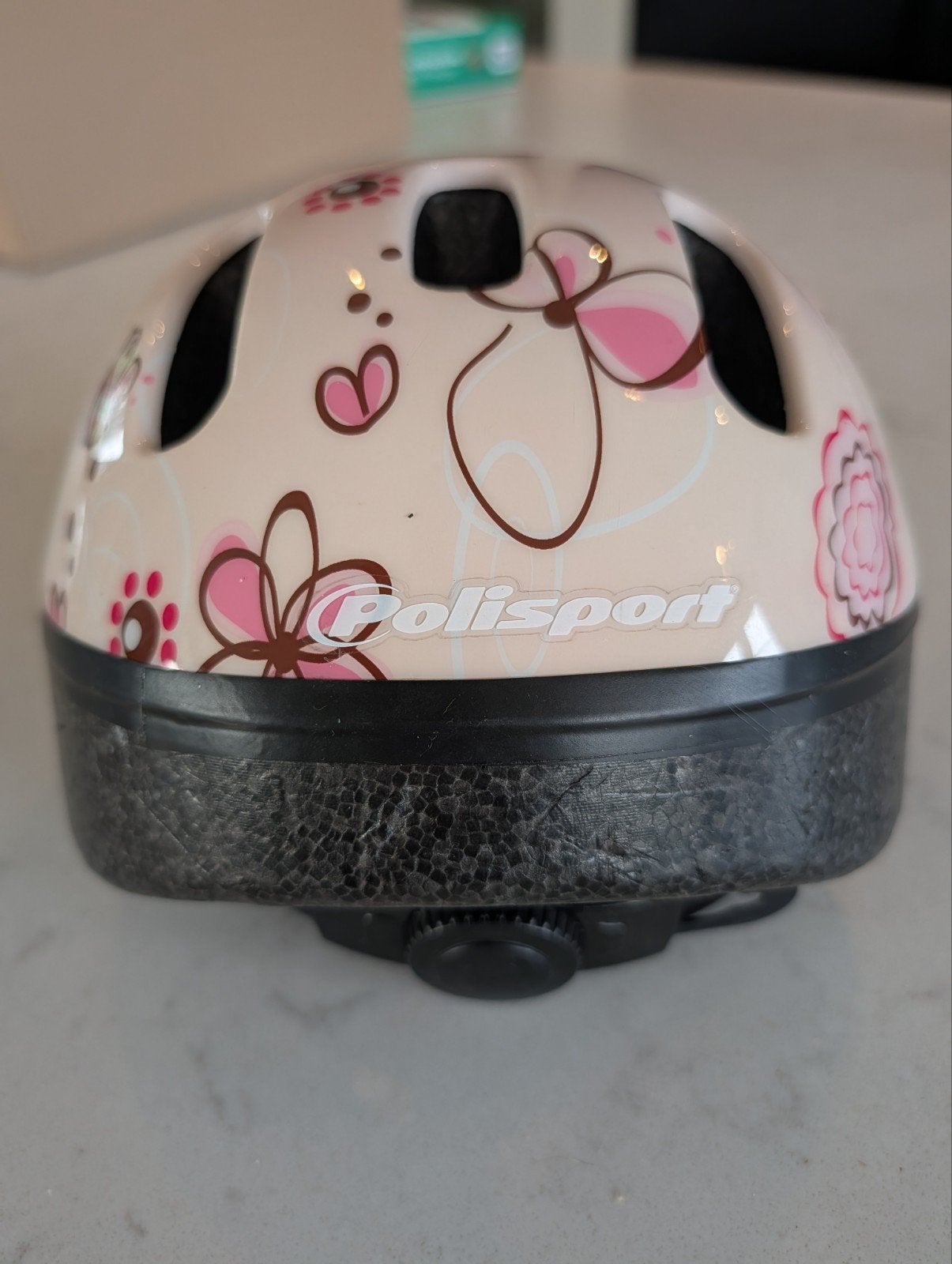 Polisport Birdy kinderfietshelm - Roze met bloemen, XXS, Meisje, Ophalen of Verzenden, Zo goed als nieuw