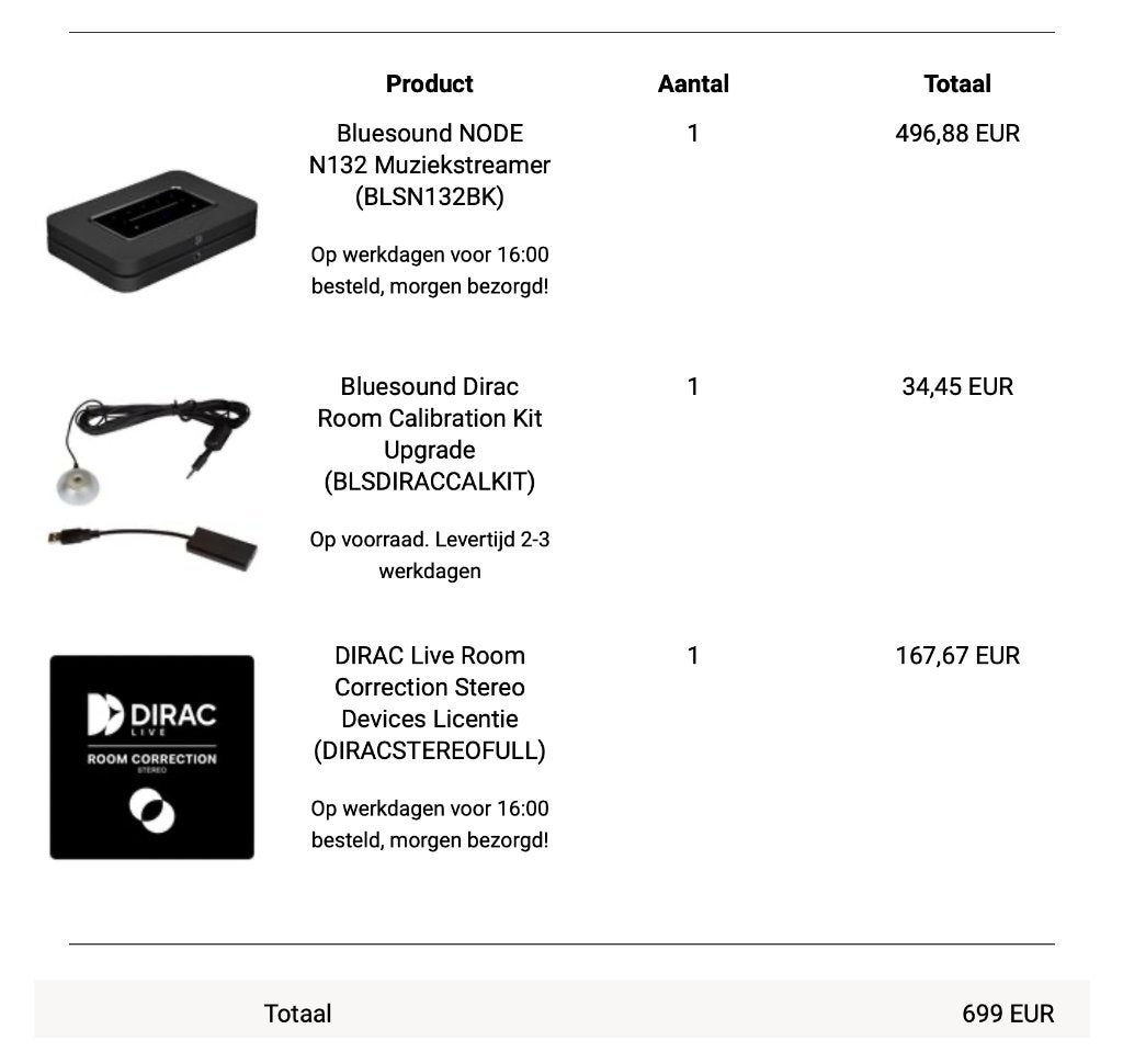 Bluesound N132 streamer met Dirac Live, Ophalen of Verzenden, Nieuw, Zonder harde schijf