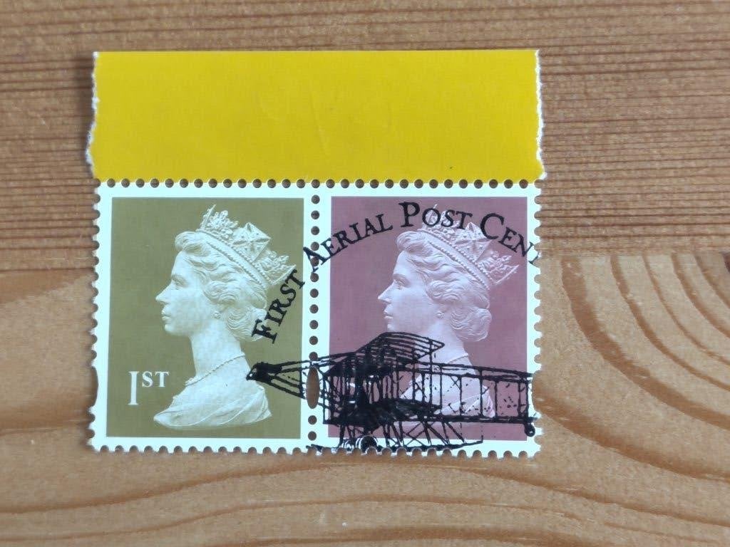 Engeland machin 5p roodbruin en 1st sec mach litho, Ophalen of Verzenden, Gestempeld