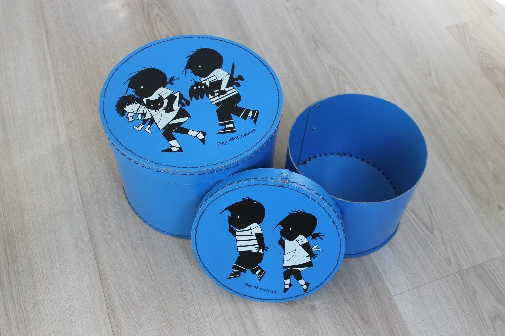 Set ronde opbergdozen Jip en Janneke, Ophalen, Gebruikt, Blauw