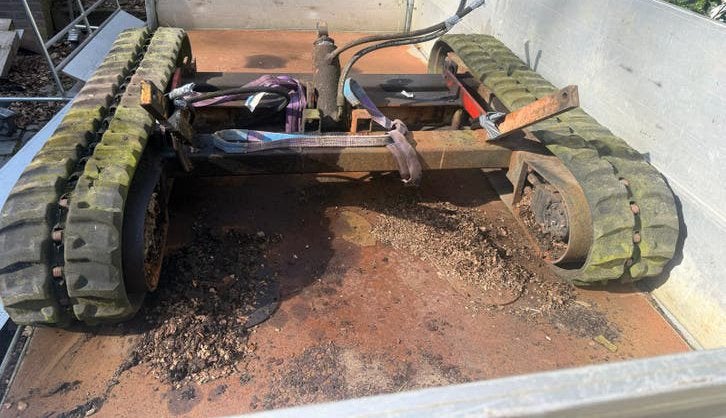 Rupsonderstel voor Hoeflon rupscarrier, 100 liter of meer, Ophalen, Gebruikt, Transportkar
