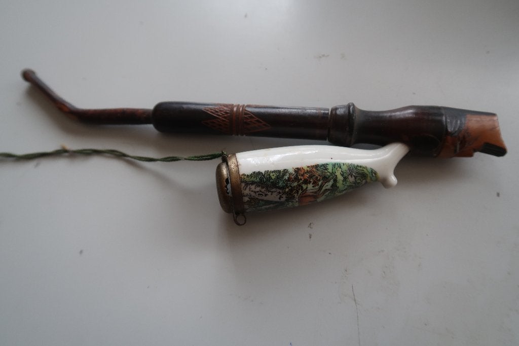 pijp-fraai gesneden hoofd, lengte 28 cm, burlend hert-b, Ophalen of Verzenden, Zo goed als nieuw, (Water)pijp