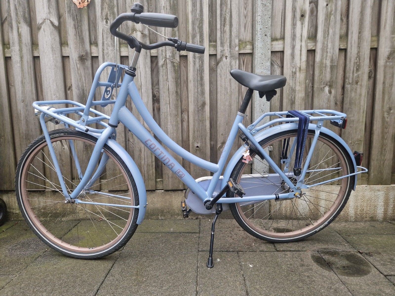 Cortina U4 Transportfiets Dames - Lichtblauw, Fietsen en Brommers, Terugtraprem, Gebruikt, Goederen, Ophalen