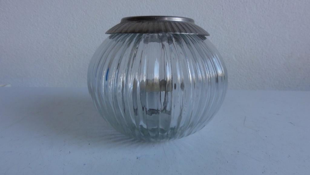 Lantaarntje, antiek glas, tafel lantaarntje, lampje, Antiek en Kunst, Ophalen of Verzenden