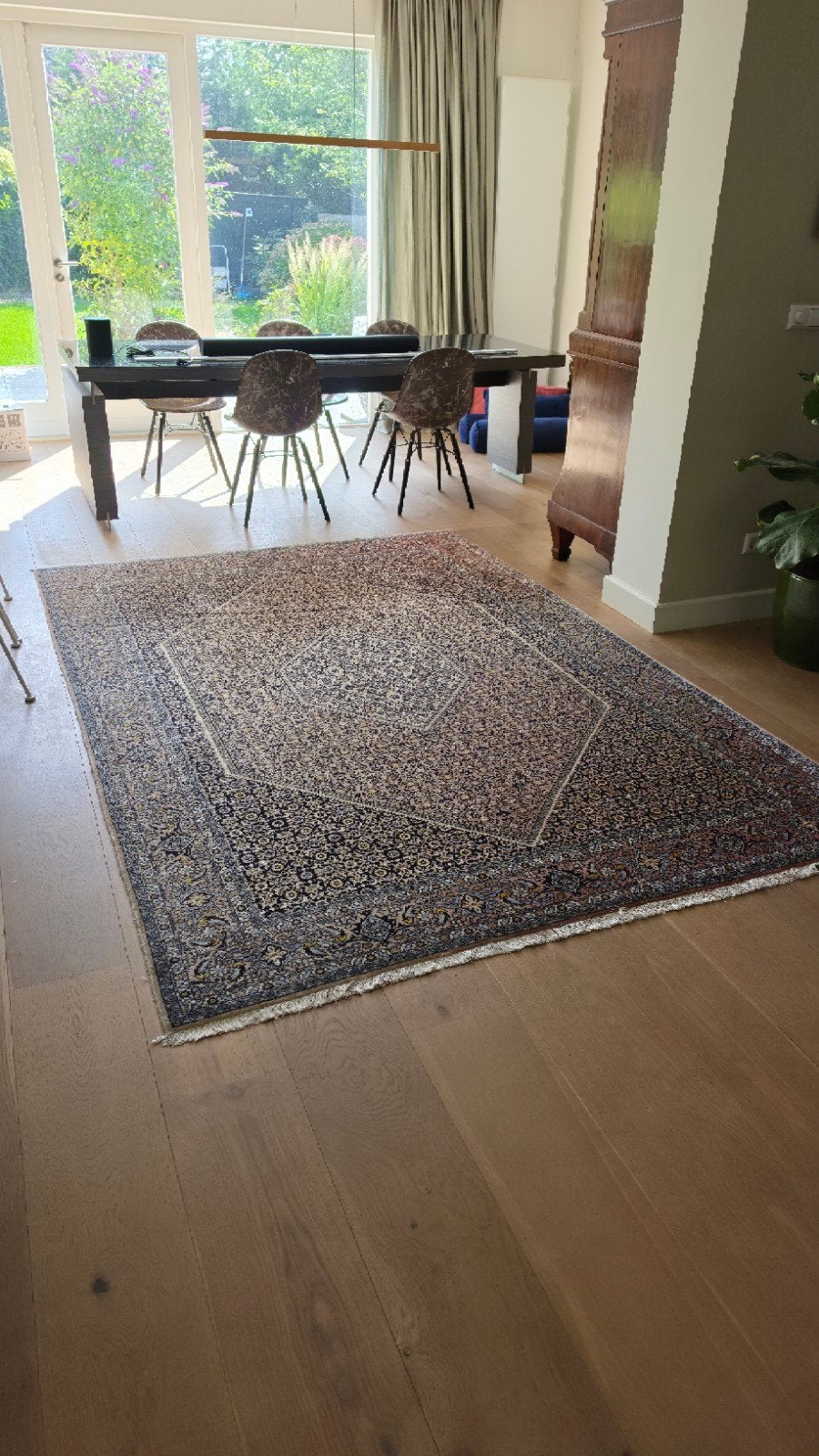 Authentiek handgeknoopt perzisch tapijt Kashan, Ophalen, Gebruikt, Blauw, 200 cm of meer
