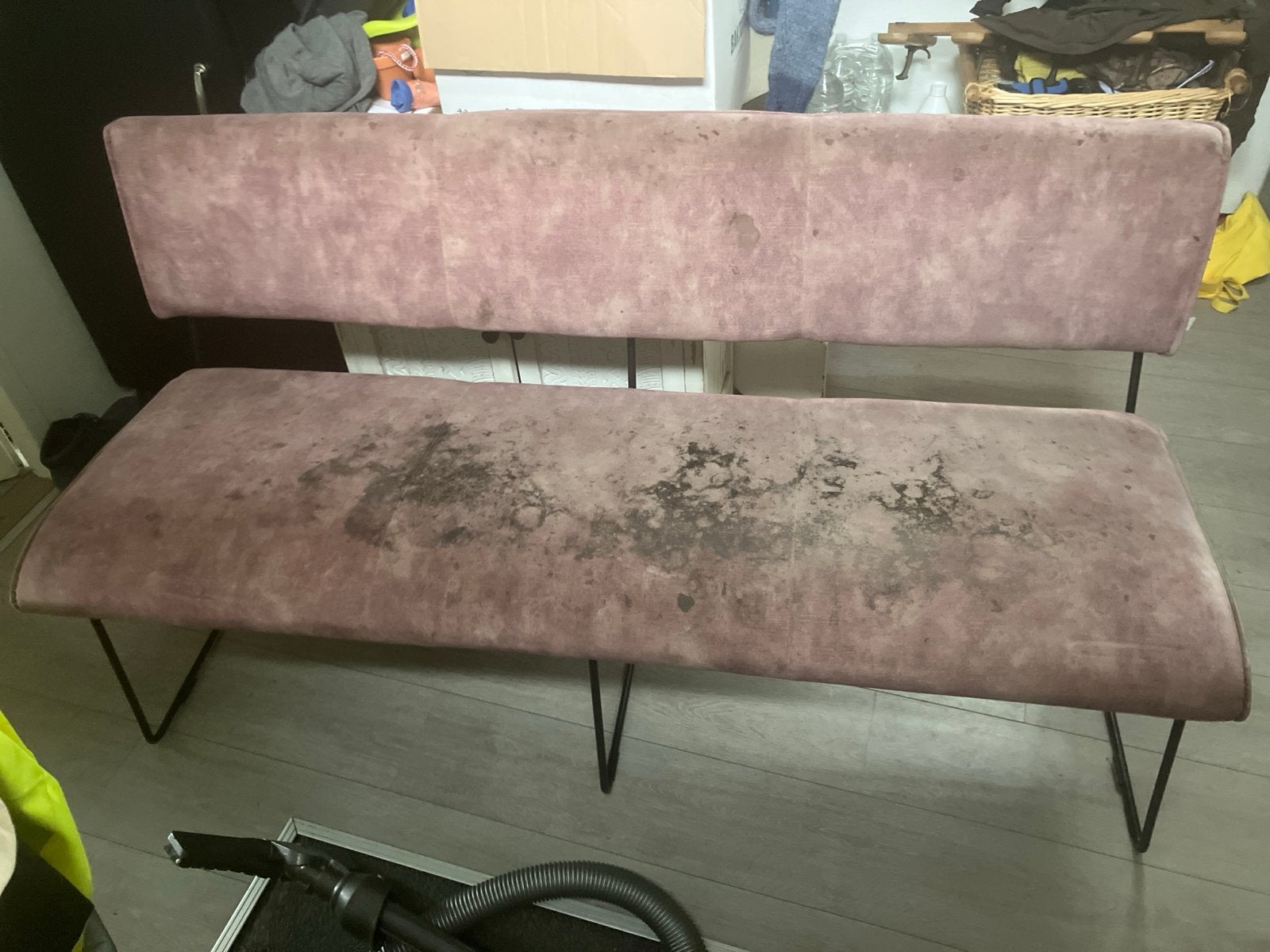 Roze bankje 150 cm - Gebruikt als tafelbank, Ophalen