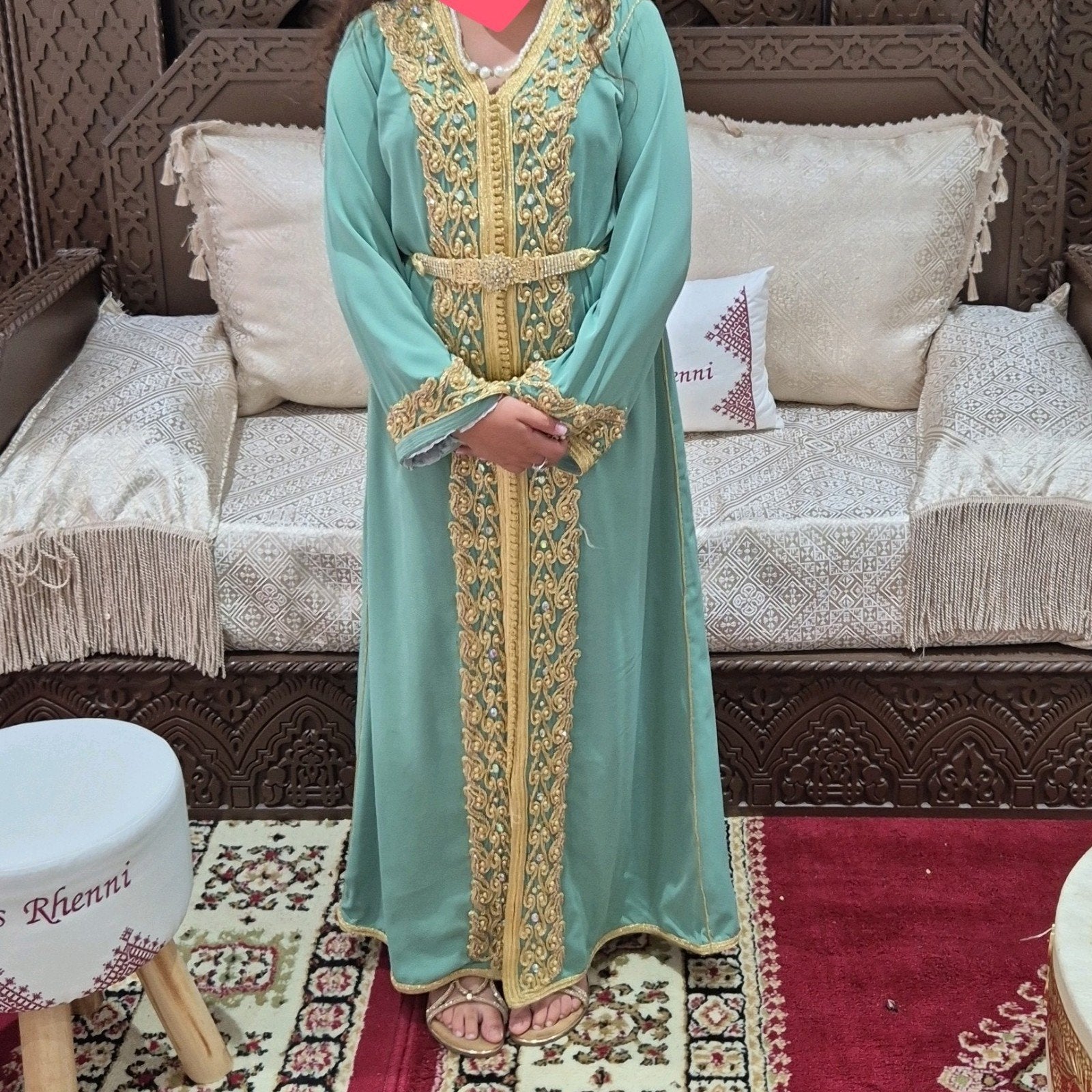 Marokkaanse Kaftan voor meisje 8-10 jaar, Kleding | Dames, Overige typen, Ophalen of Verzenden, Maat 34 (XS) of kleiner, Groen
