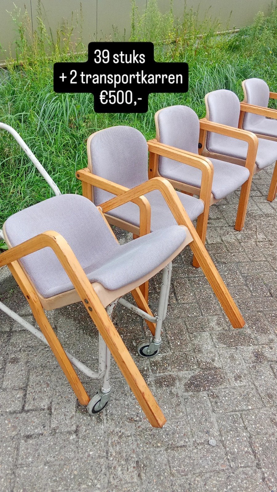 stappel stoelen - ook los te koop €12,50 per stuk, Gebruikt, ., Ophalen of Verzenden, .